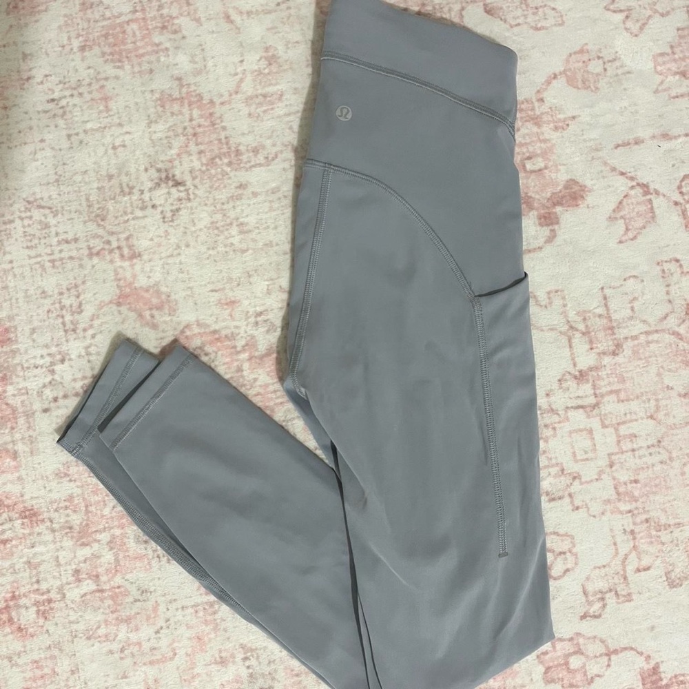 Lululemon Power thru leggings in rhino grey
